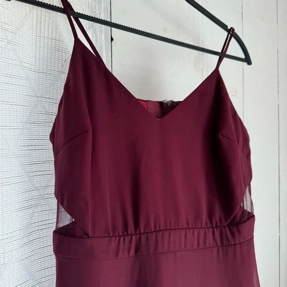 Birdy Grey Formal Burgandy Gown with Sheer Cut Out Details Sz M - Picture 2 of 4